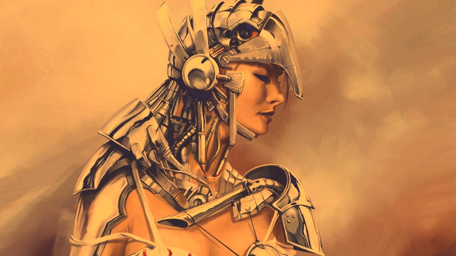 Девушка в силовой броне обои