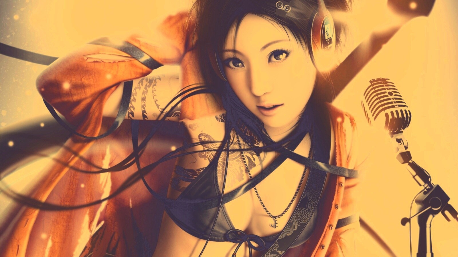 Поющая японка обои