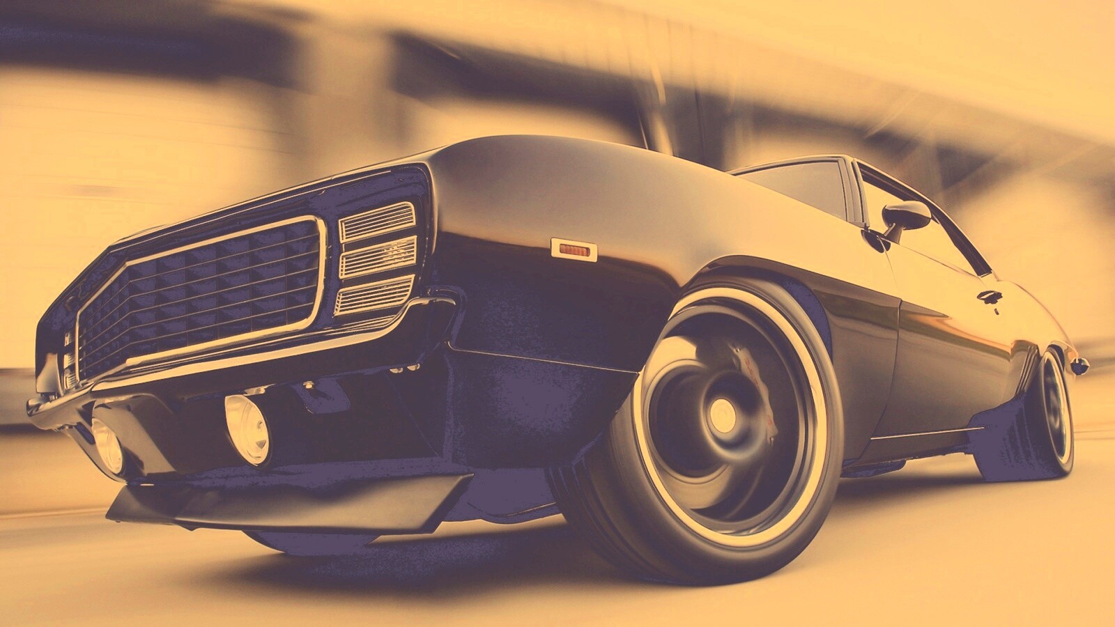 Мускул кар на повороте обои