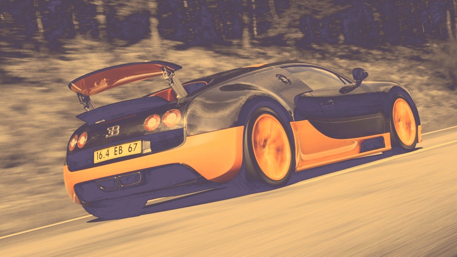 Оранжево-черный Бугатти обои