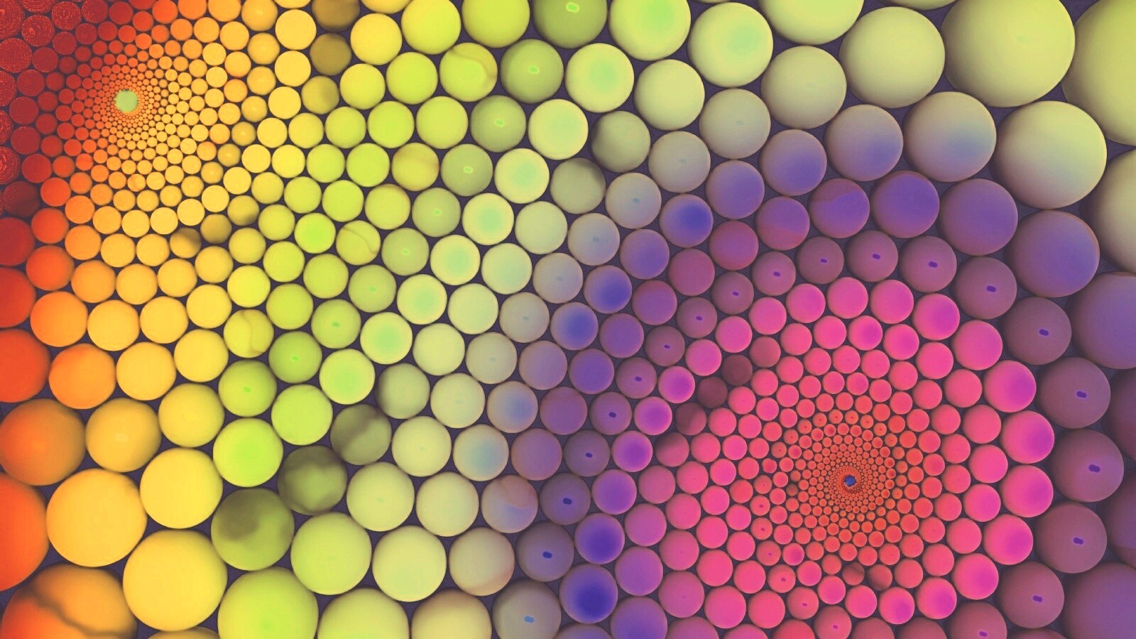Радужные спирали из шариков обои
