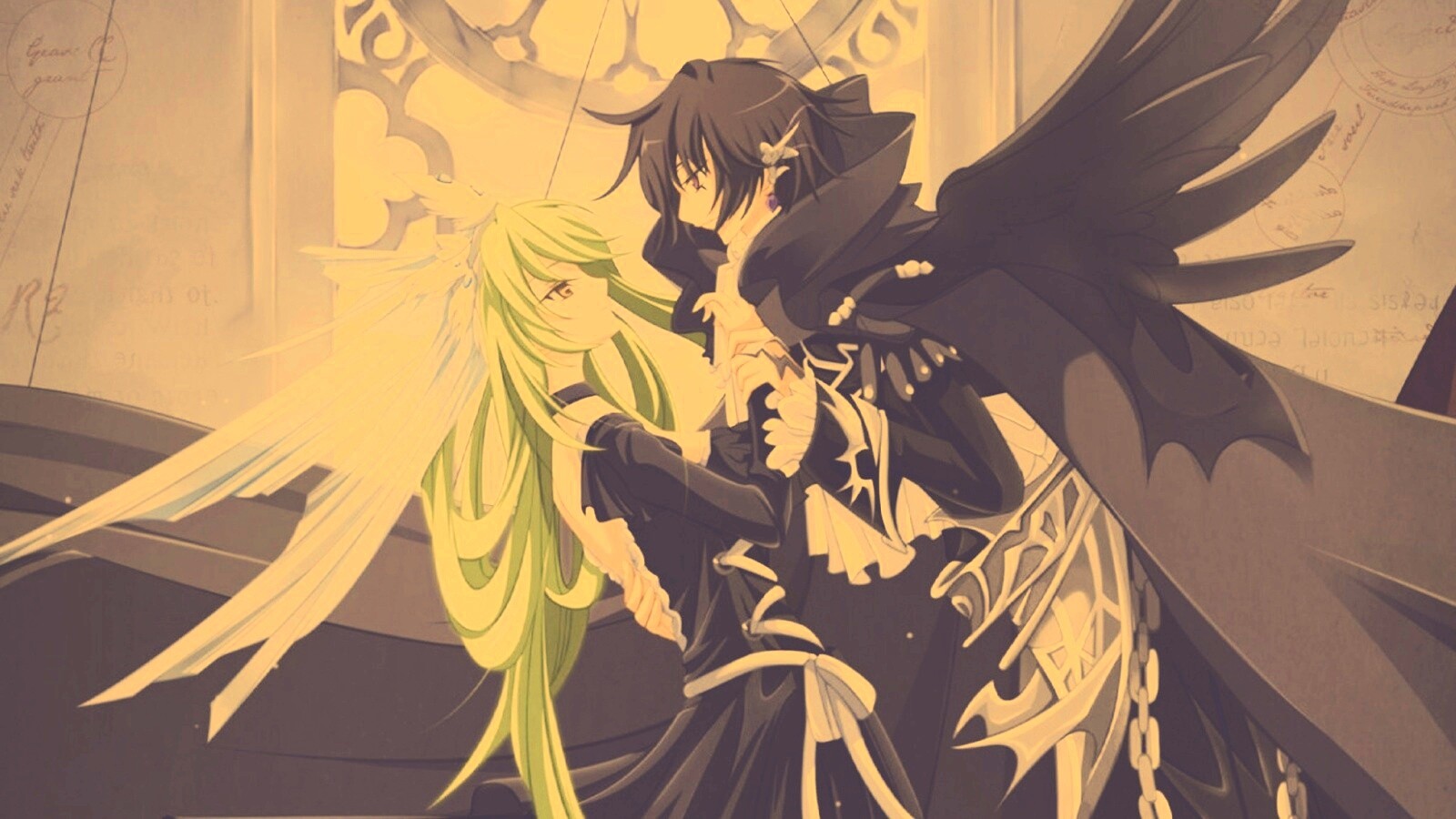 Танец под витражом обои