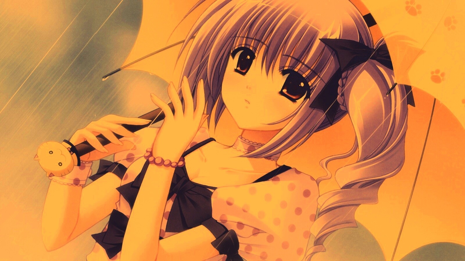 Девочка с зонтиком обои