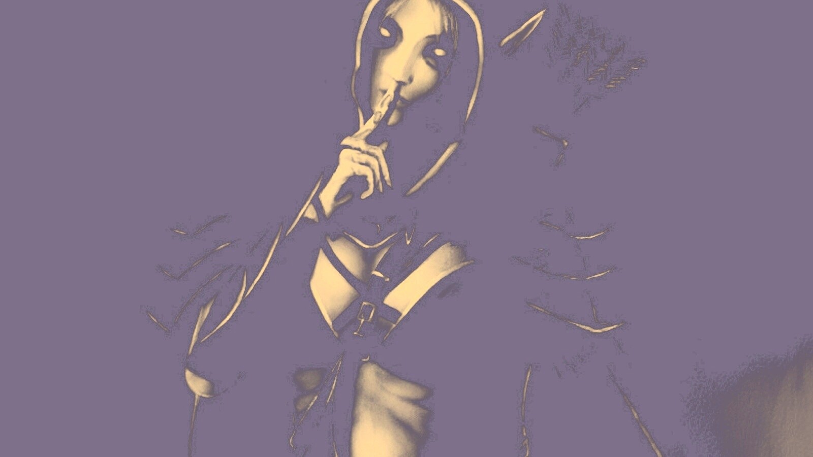 Ночная эльфийка призывает к тишине обои