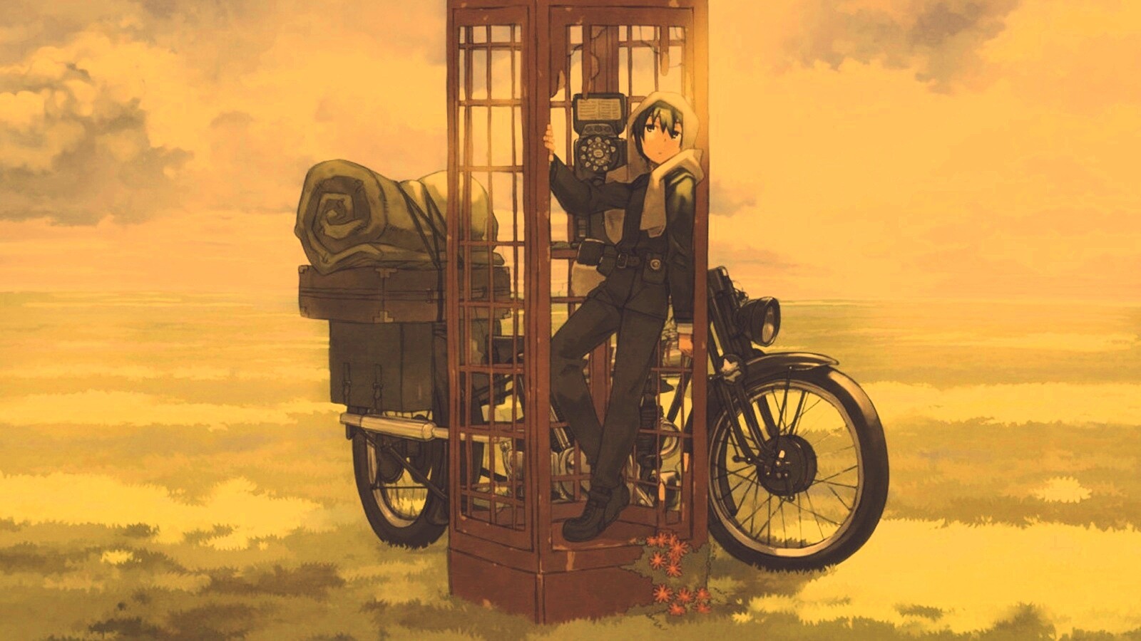 Парень в телефонной будке обои