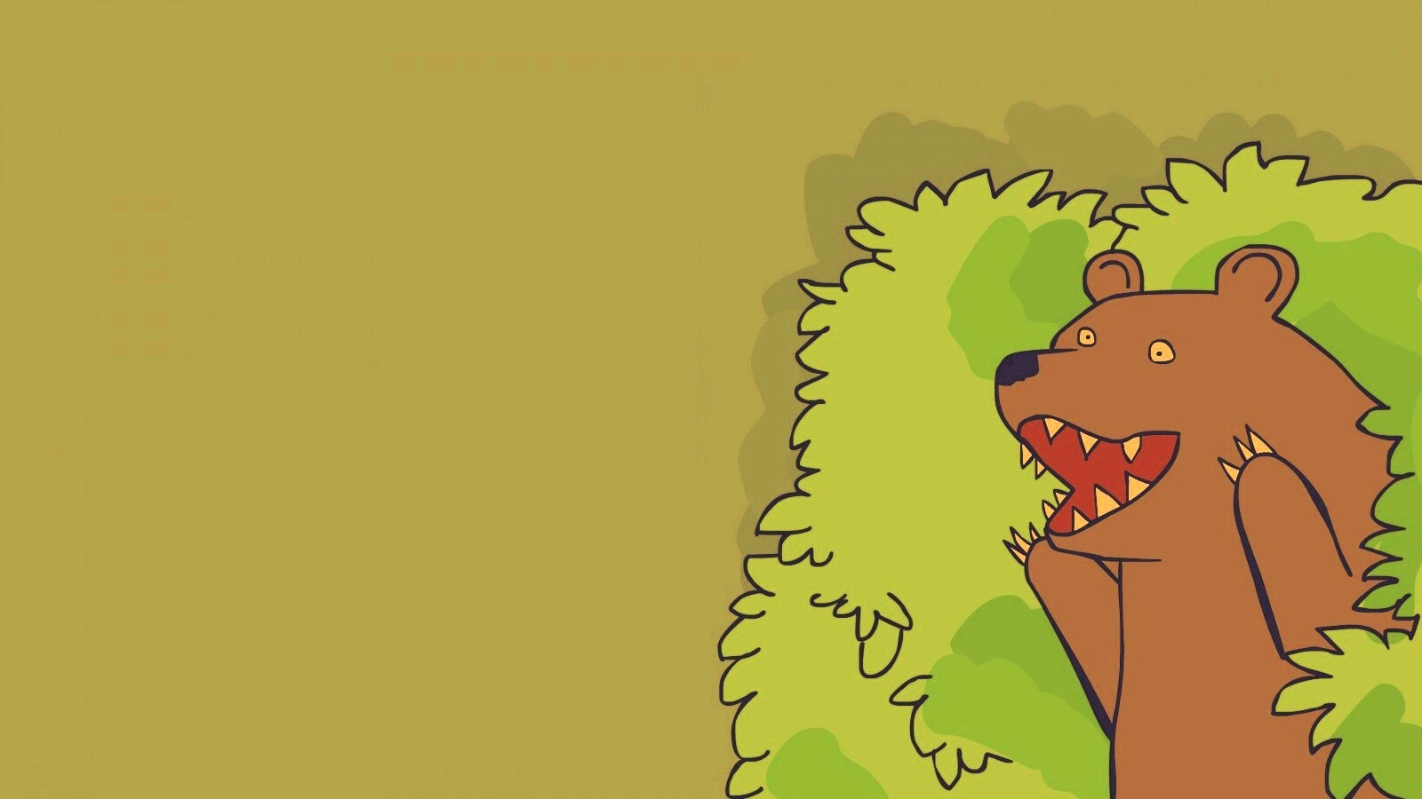 Медведь в кустах обои