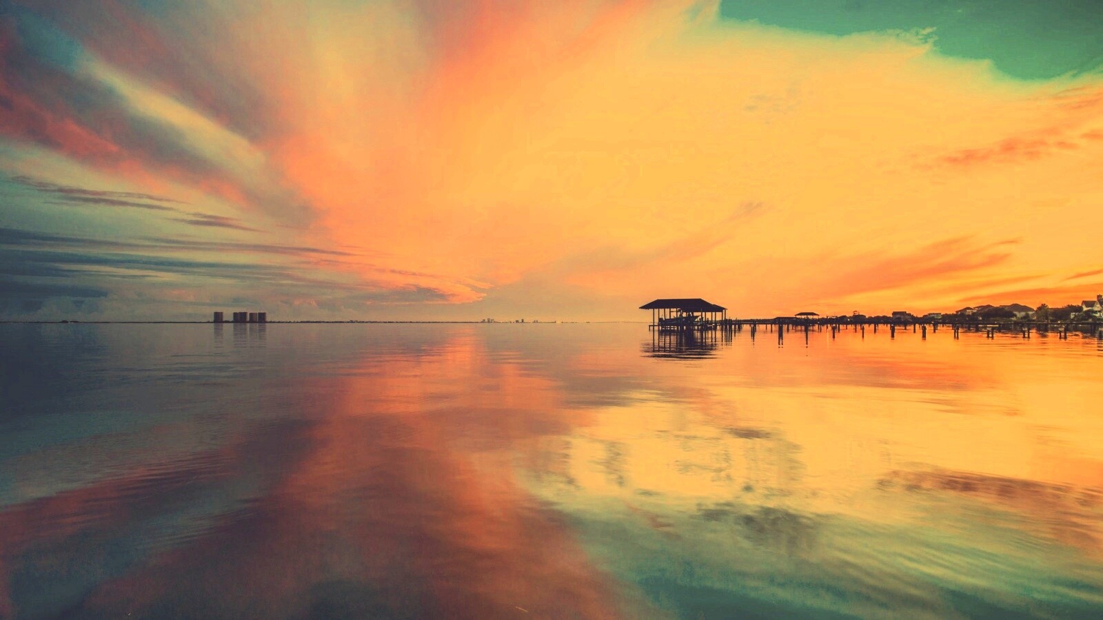 Прекрасный океанский закат обои