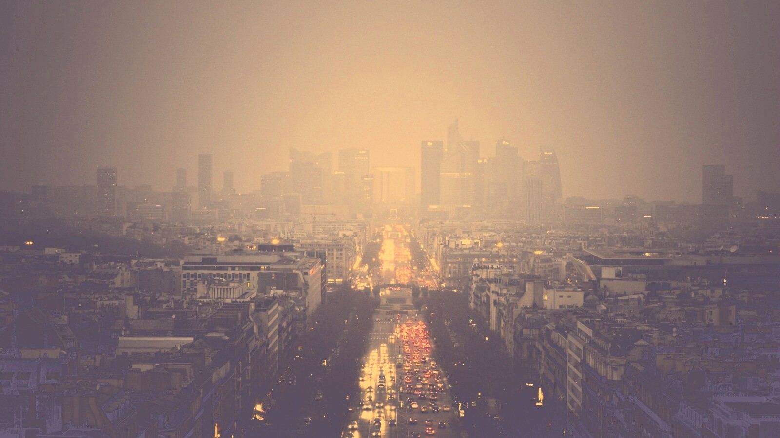 Ночной город в тумане обои