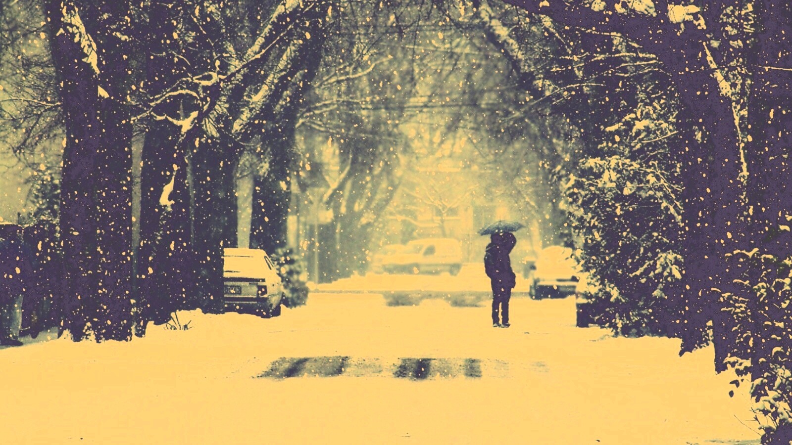 Зимняя улица обои