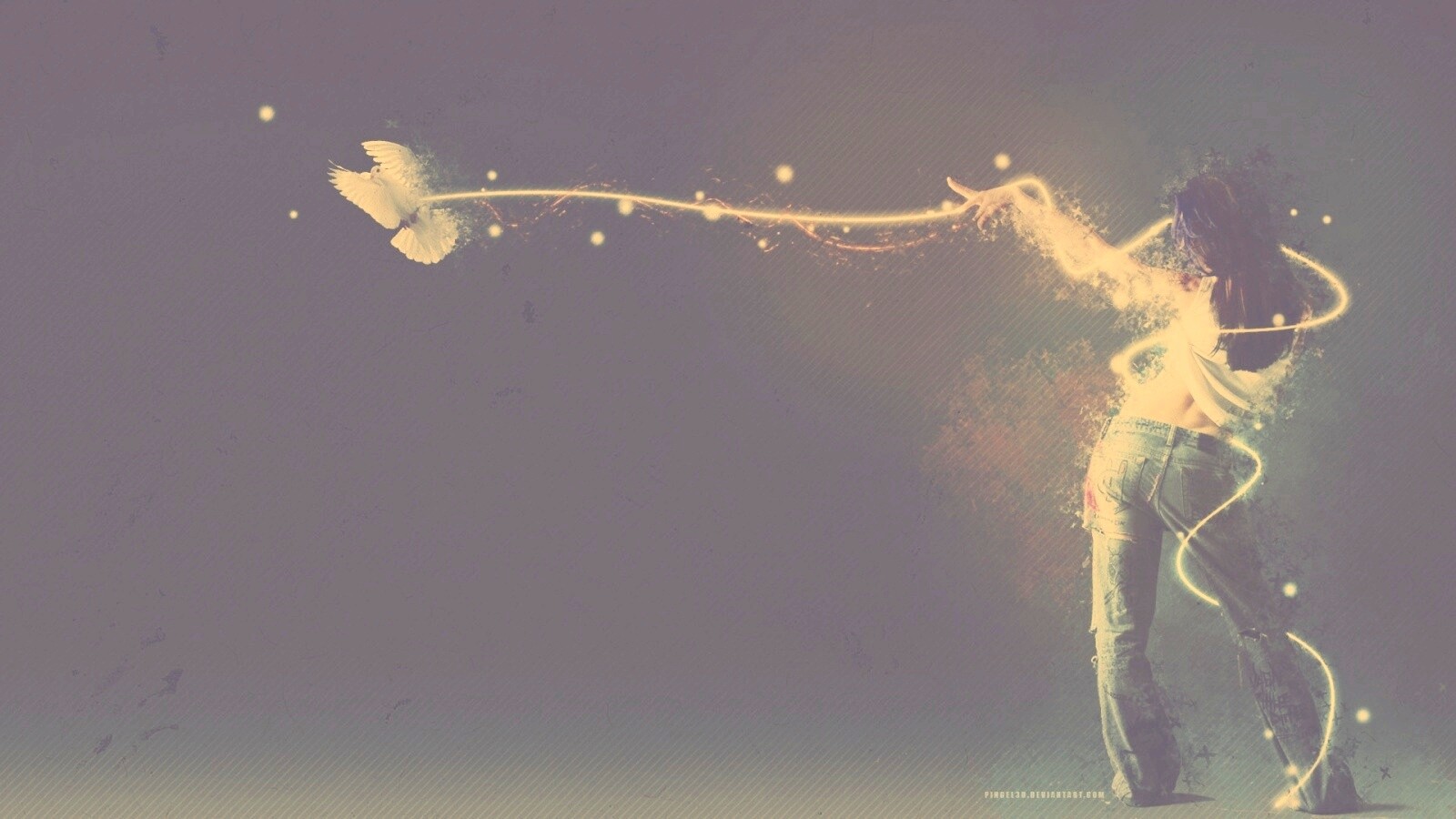 Девушка с бабочкой обои