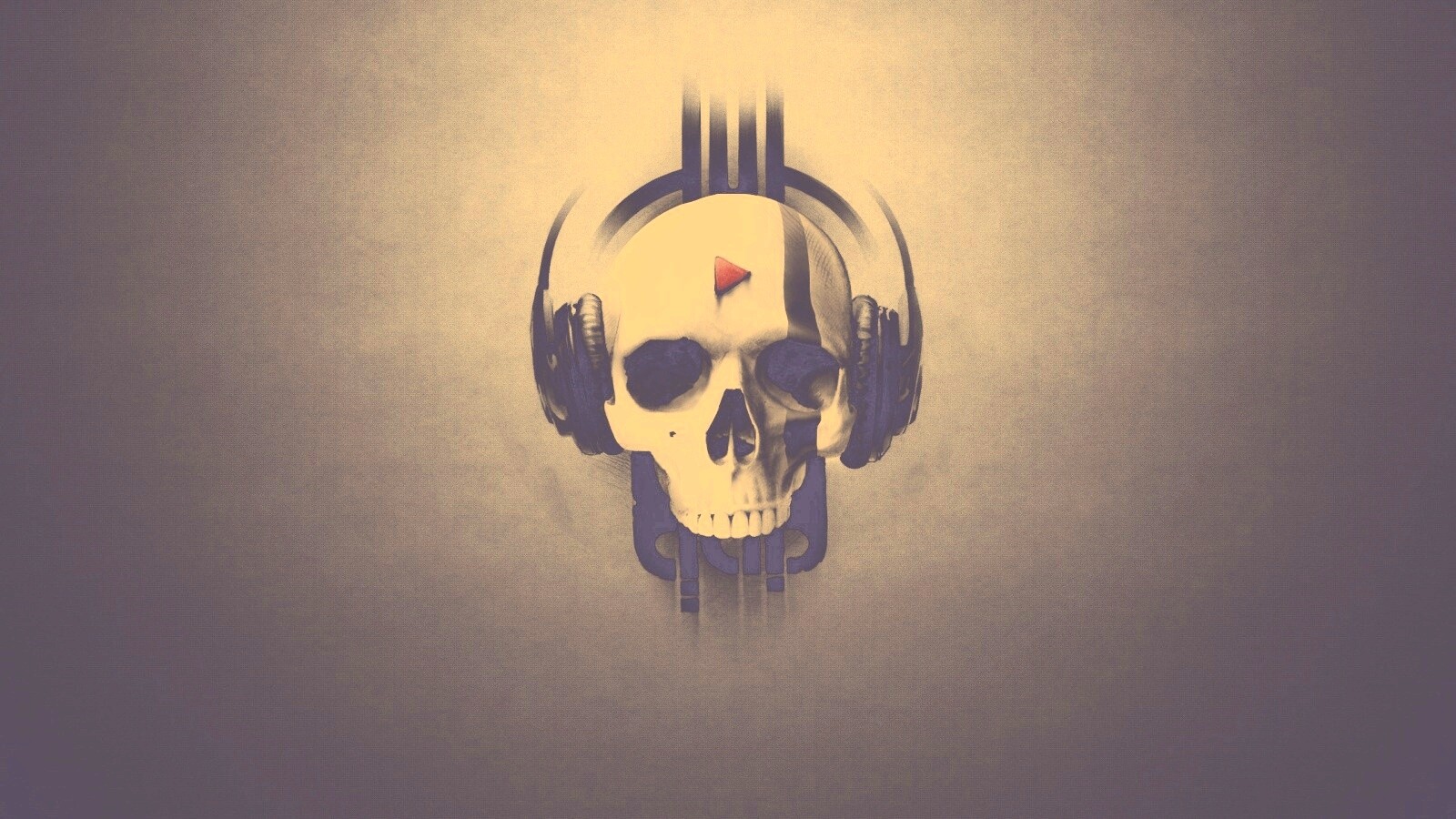 Череп в наушниках обои