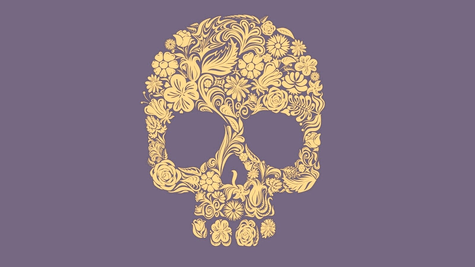 Череп из векторных цветов обои