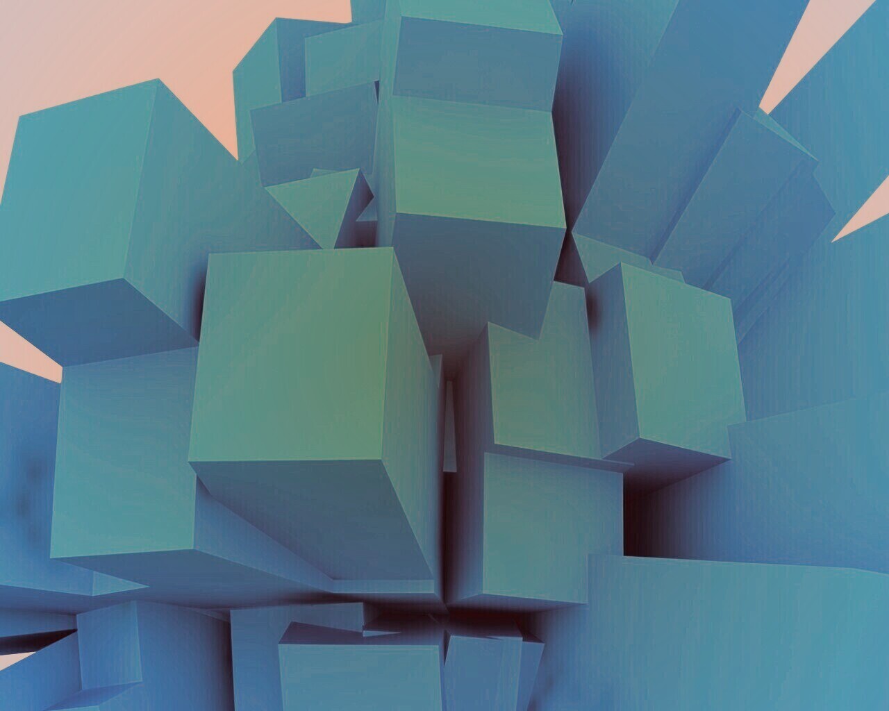 Синие кубы обои