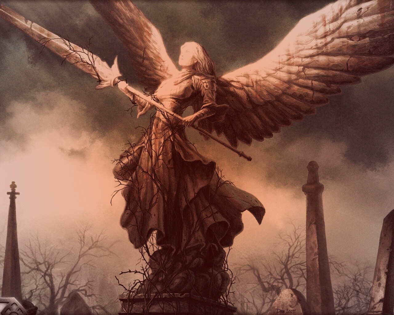 Ангел с мечом обои