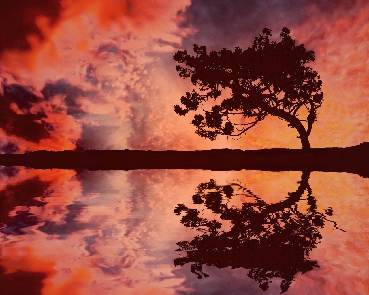 Зеркальное озеро обои