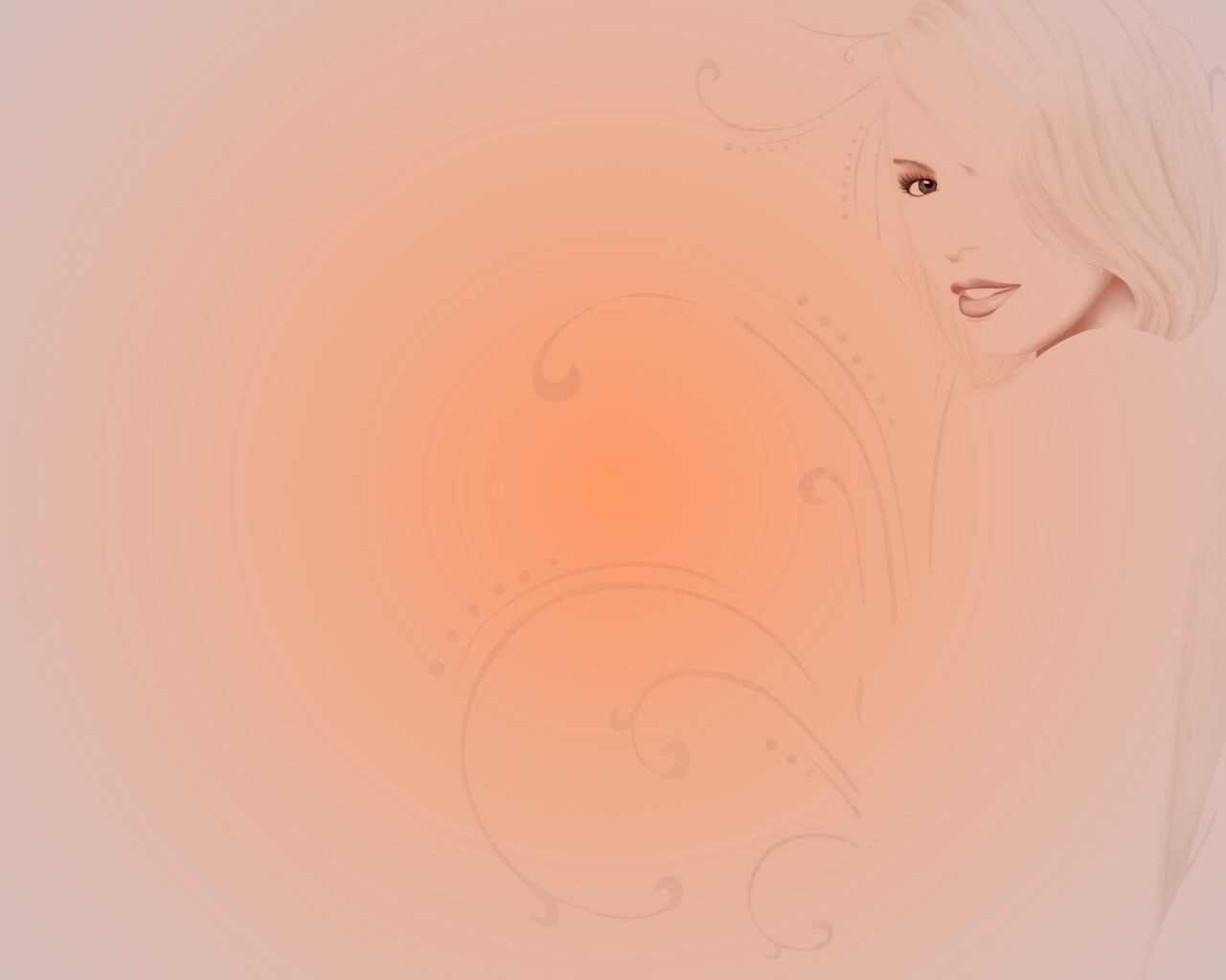 Нарисованная блондинка обои