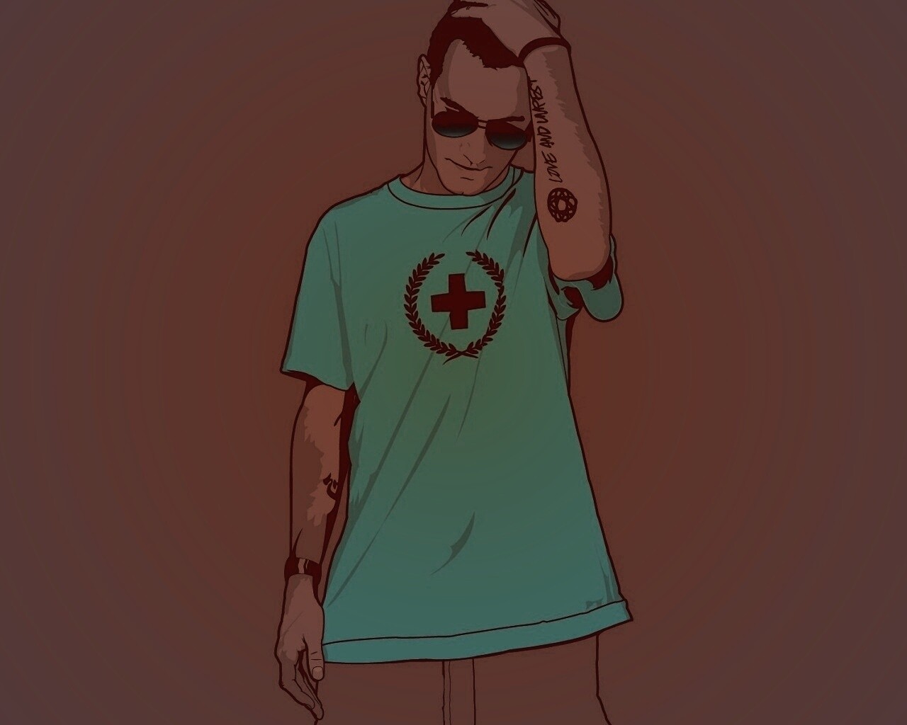 Парень в голубой футболке обои