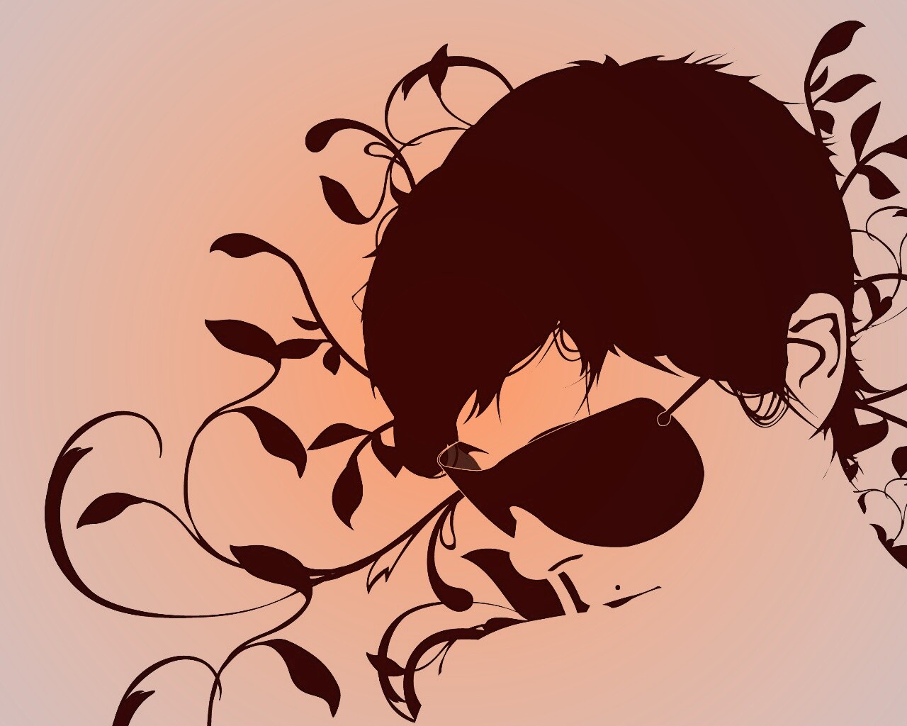 Парень на фоне узора обои