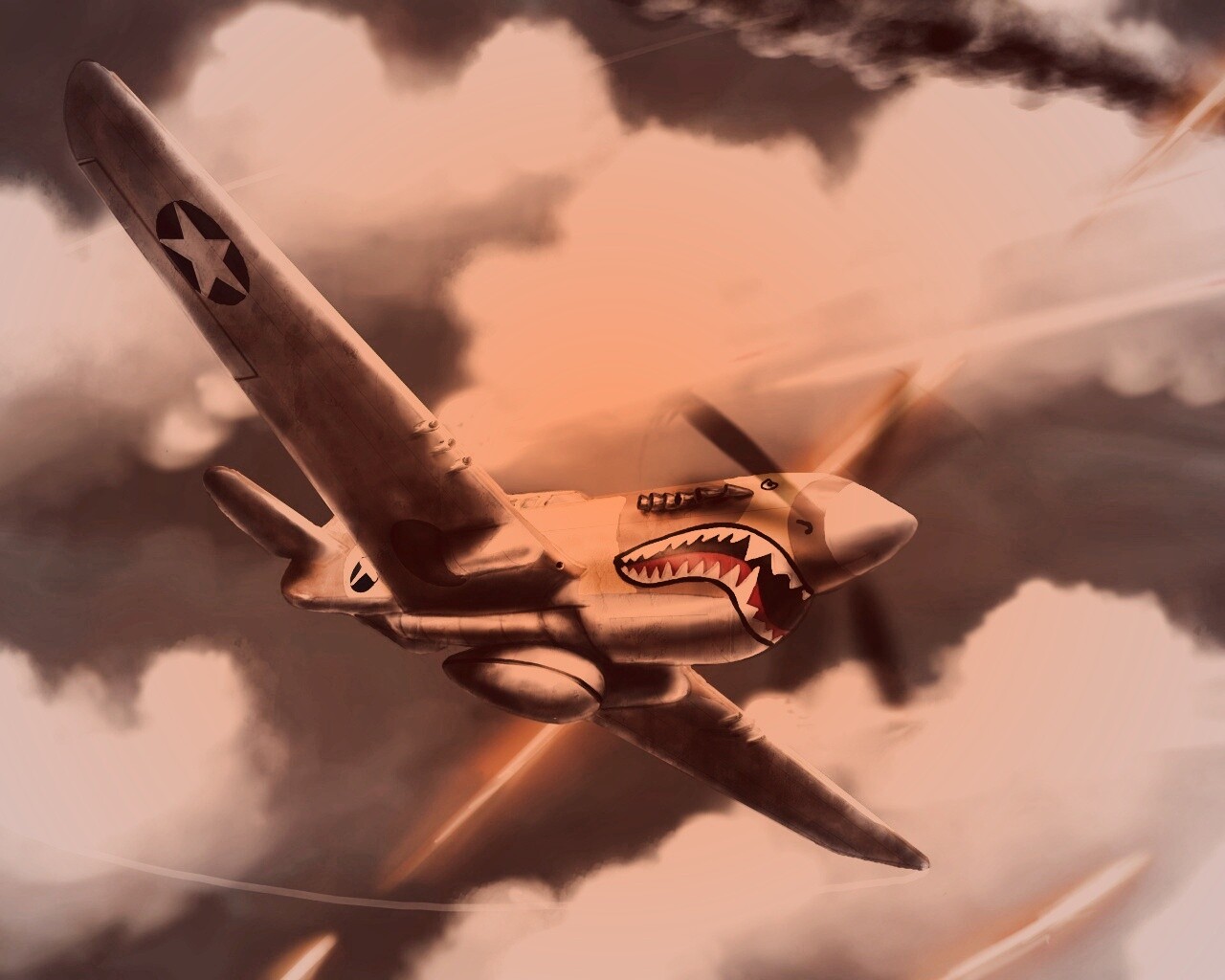 Истребитель акула обои