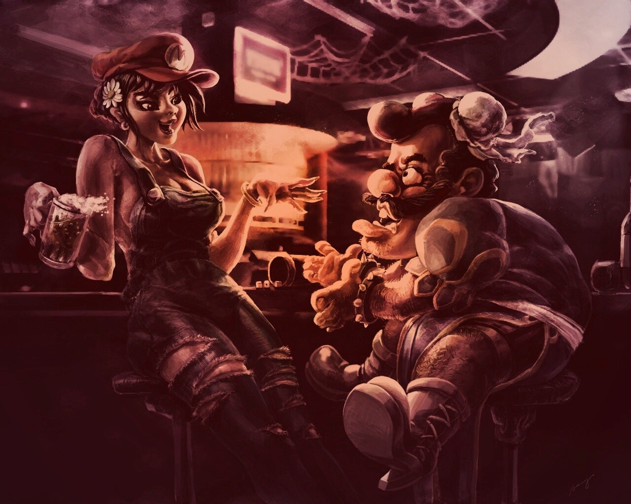 Девушка Марио обои