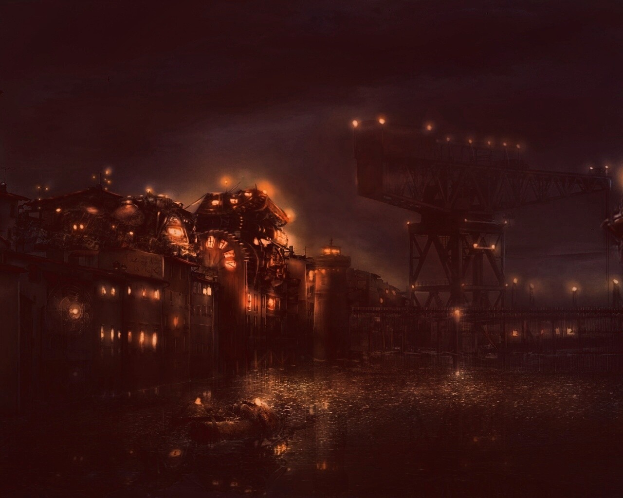 Портовые огни обои