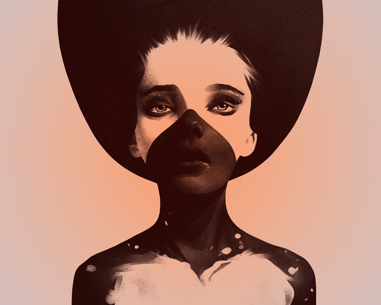 Черно-белый бодиарт обои