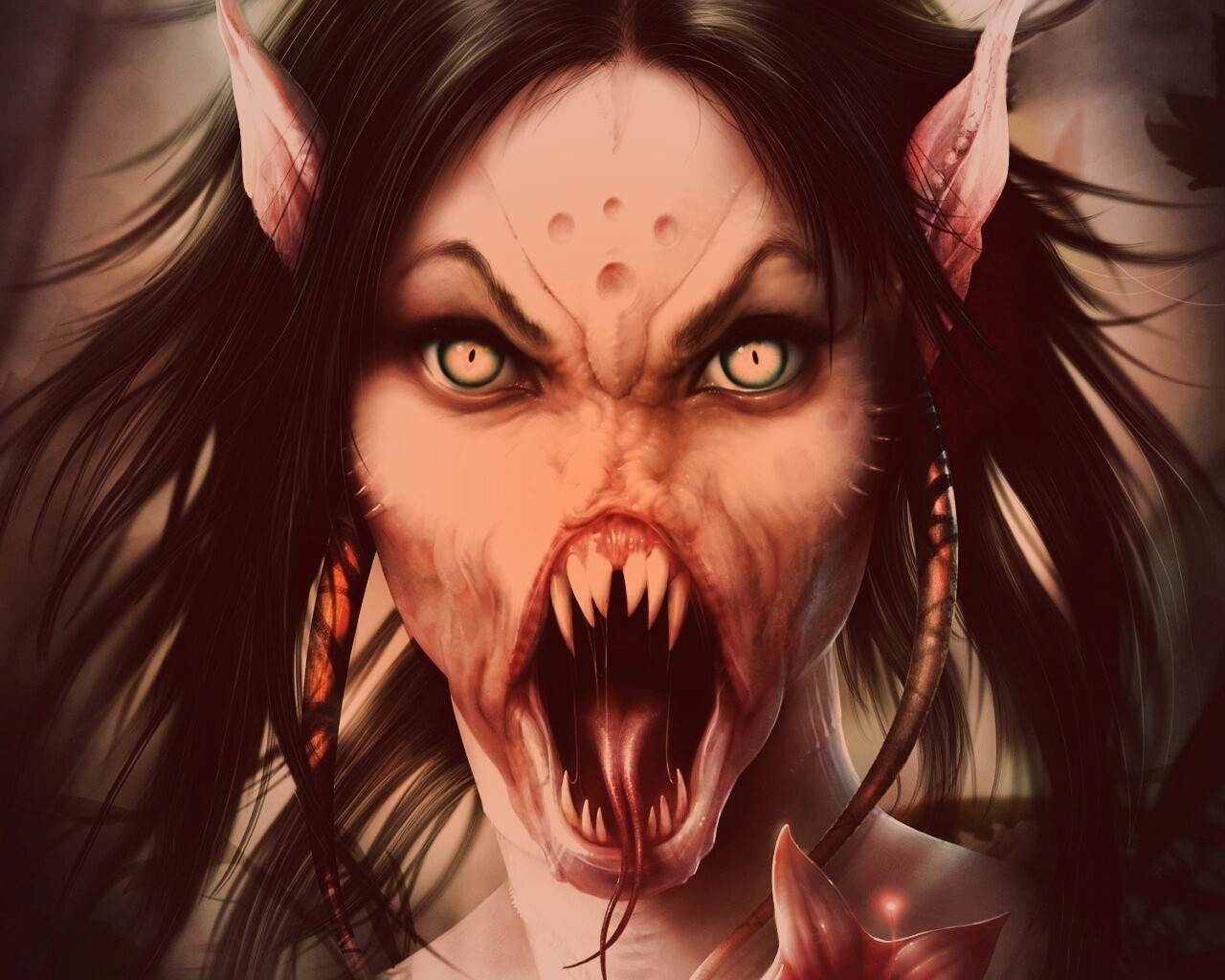 Эльфийка монстр обои