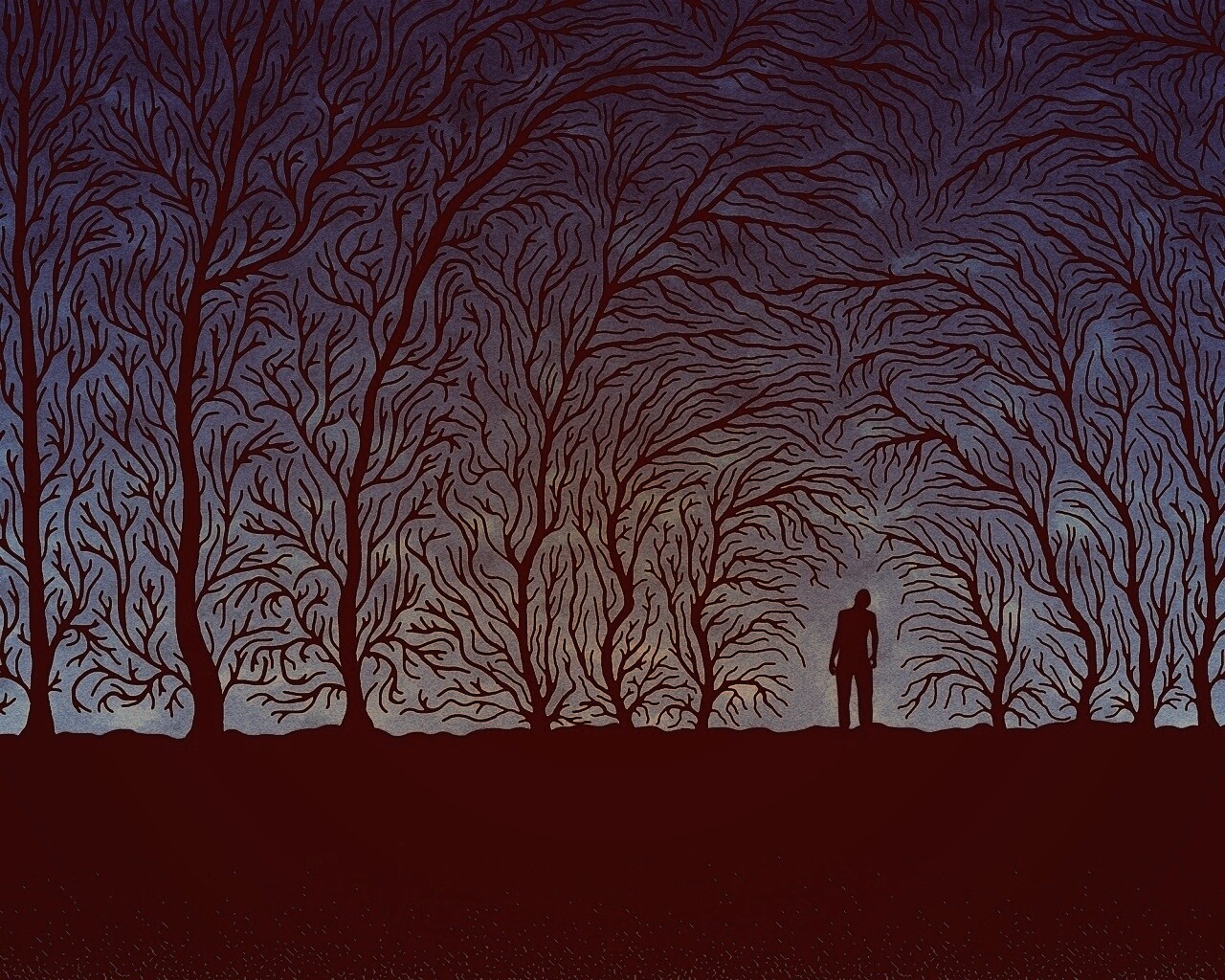 Смыкающиеся деревья обои