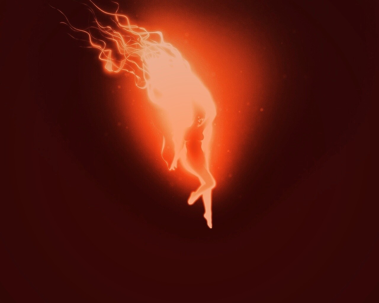 Огненная девушка обои