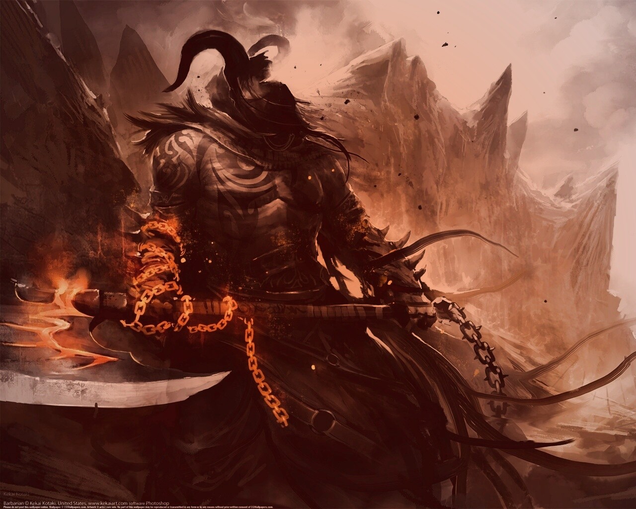 Демон с топором обои