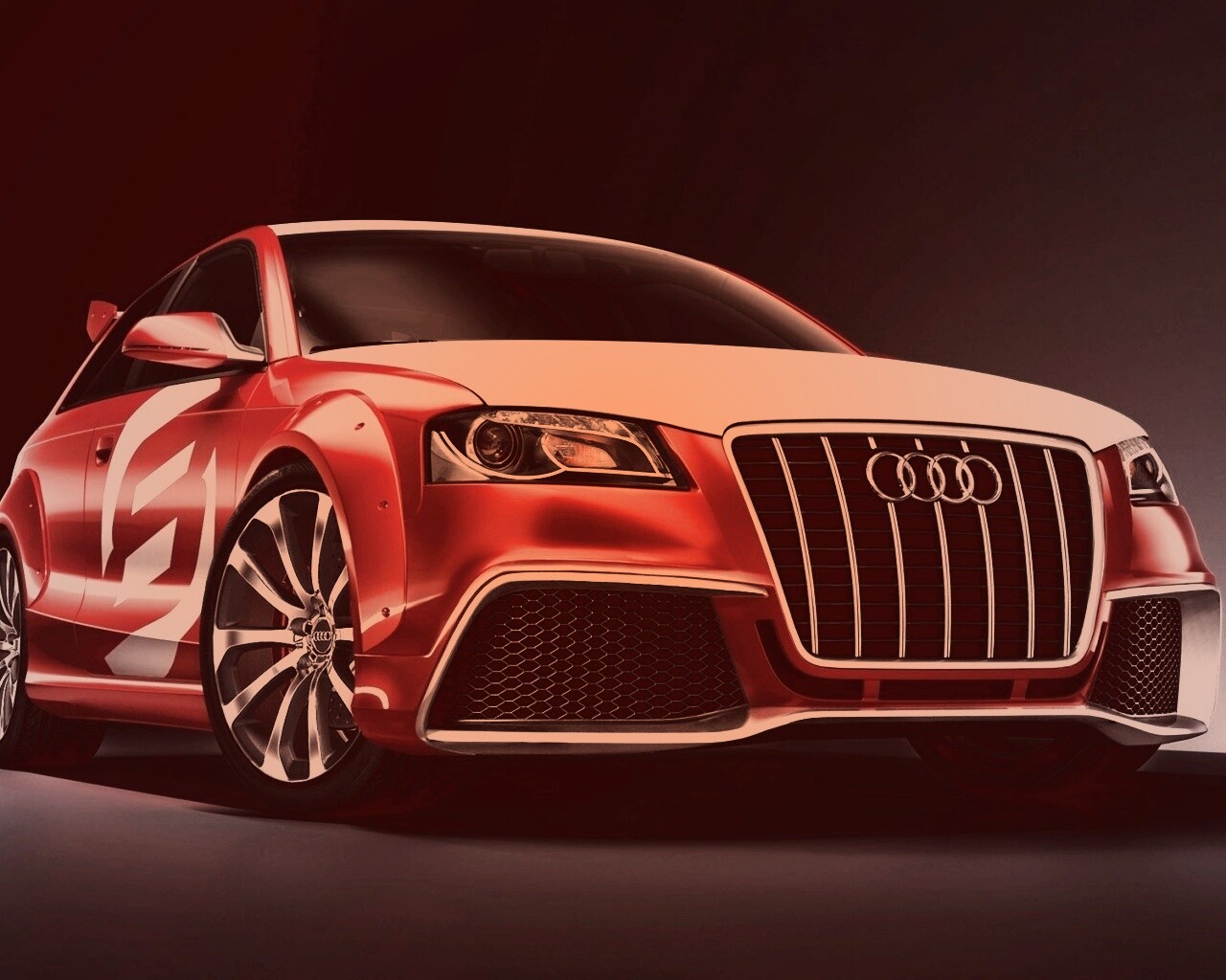 Красный Ауди обои