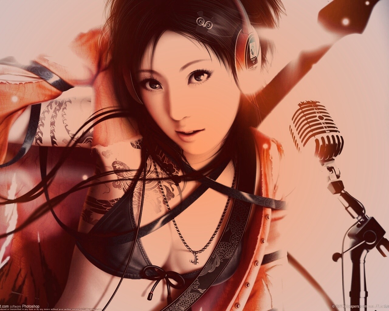 Поющая японка обои