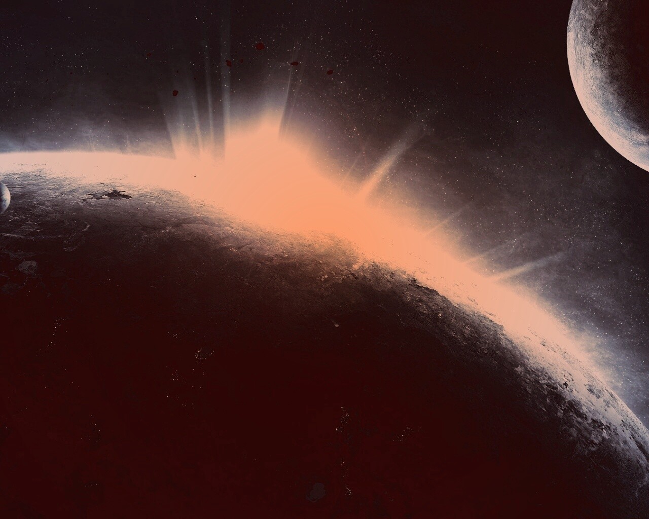 Восход над планетой обои