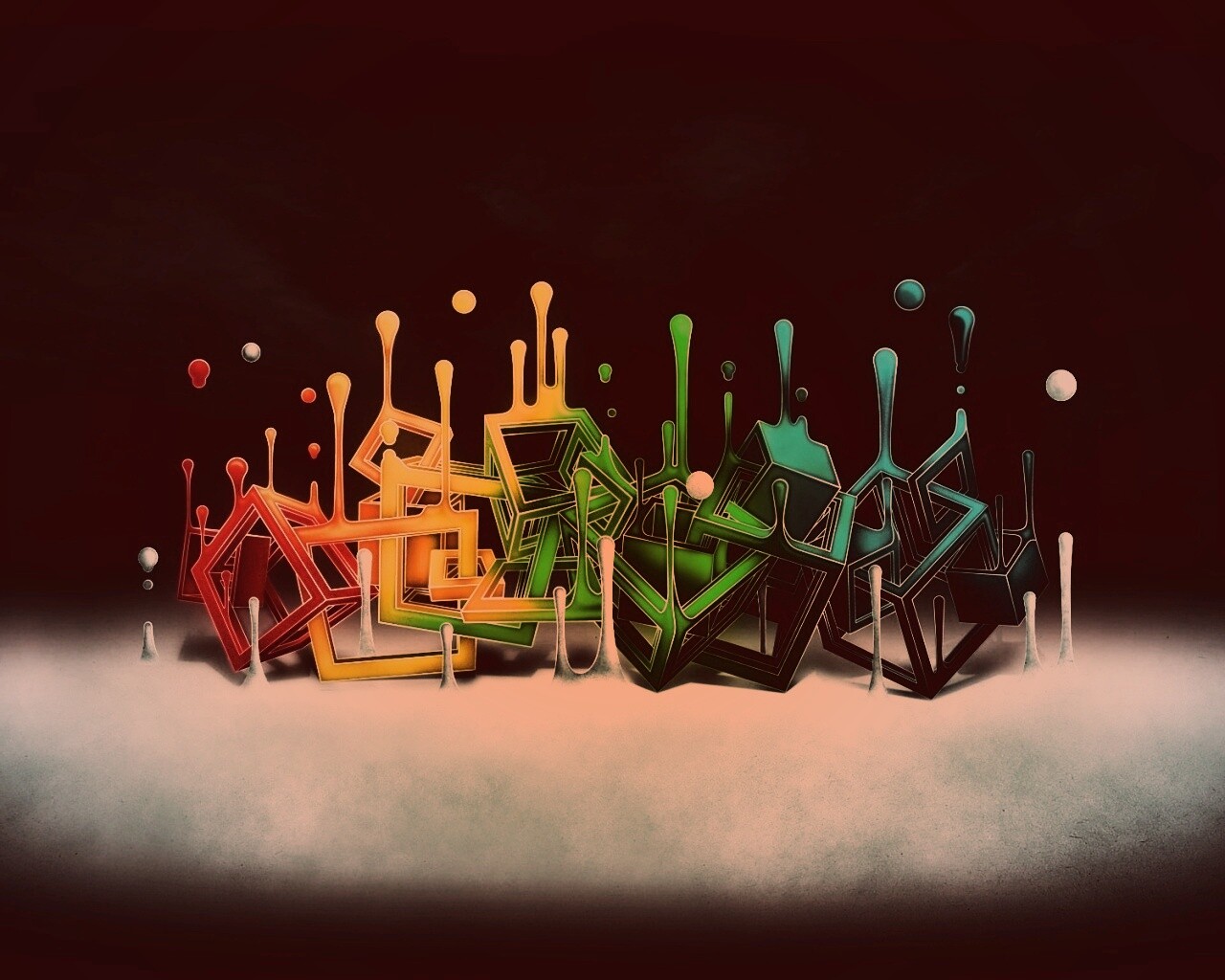 Цветные переплетающиеся кубы обои