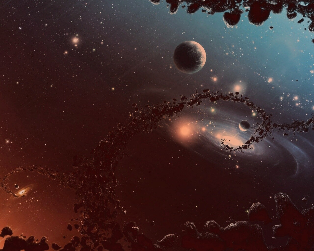 Причудливый пояс астероидов обои