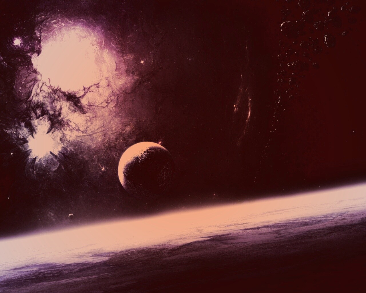 Черный космический туман обои