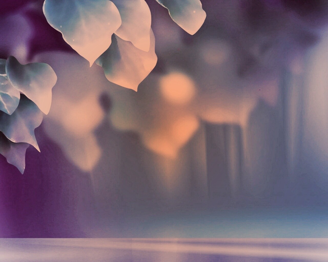 Синие листья обои