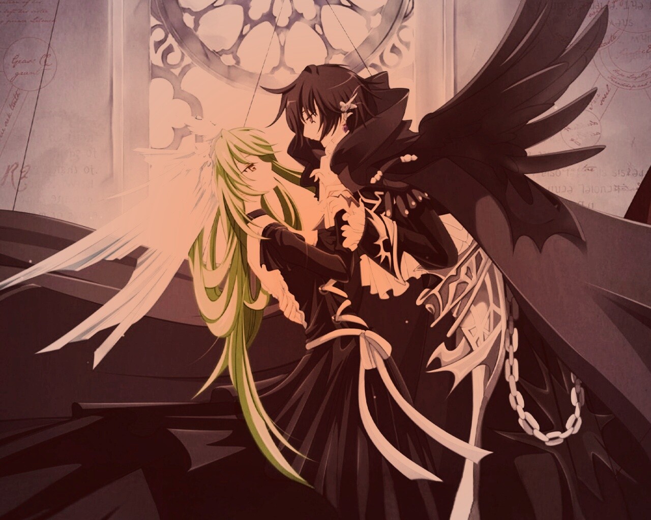 Танец под витражом обои