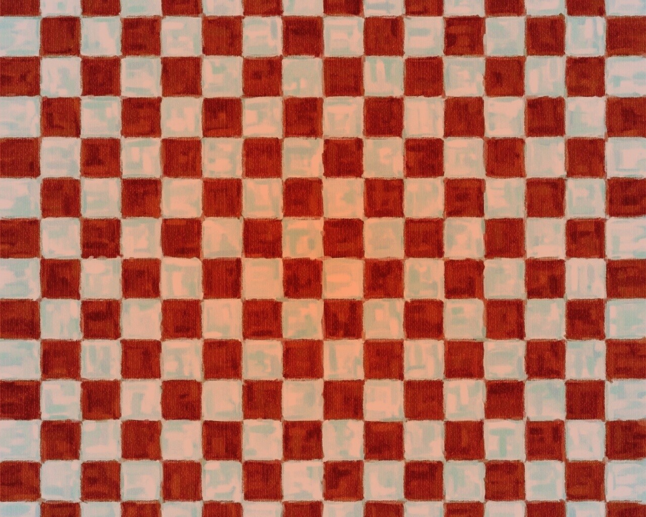 Рисованные красно-голубые клетки обои