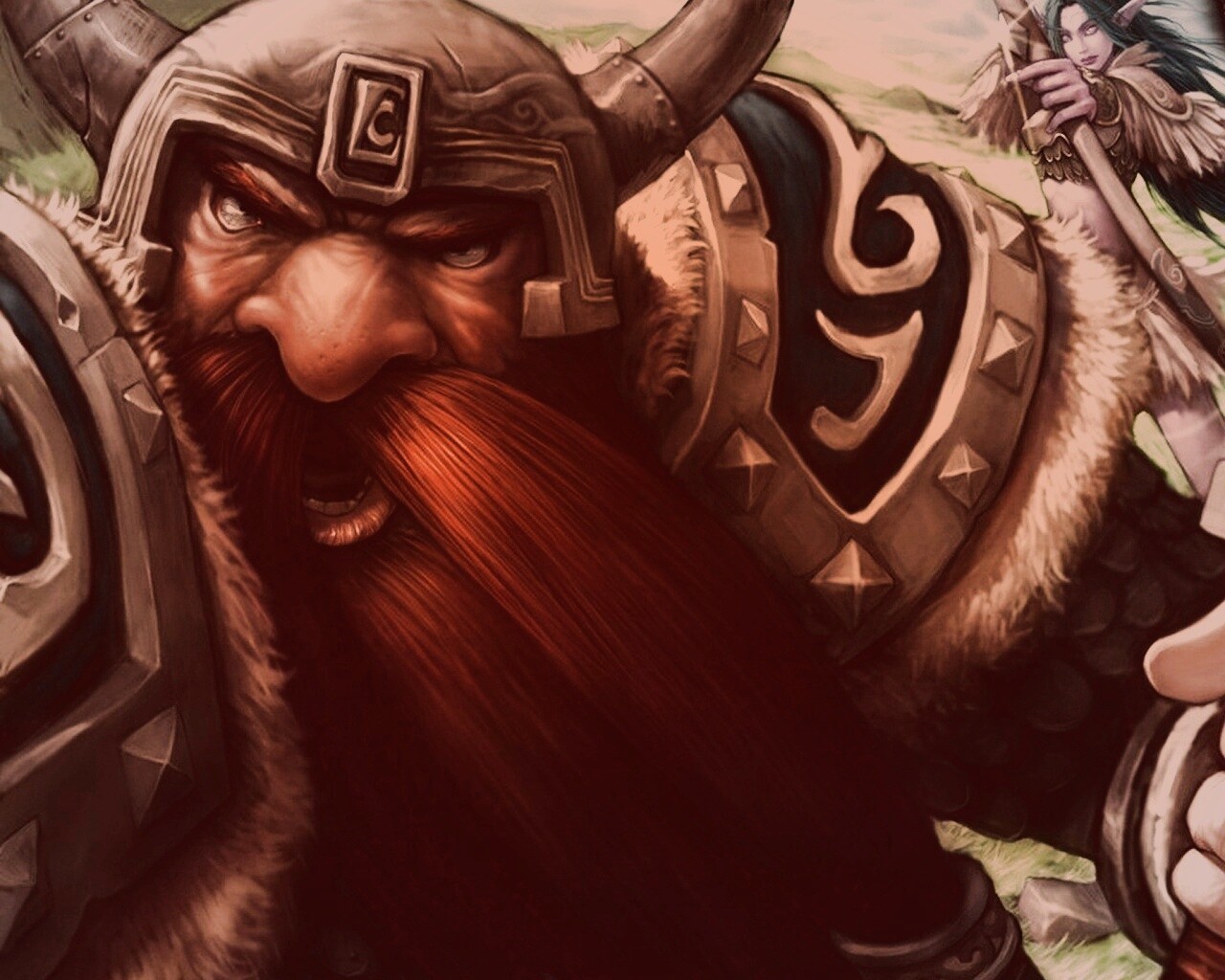 Гном убегающий от ночной эльфийки обои