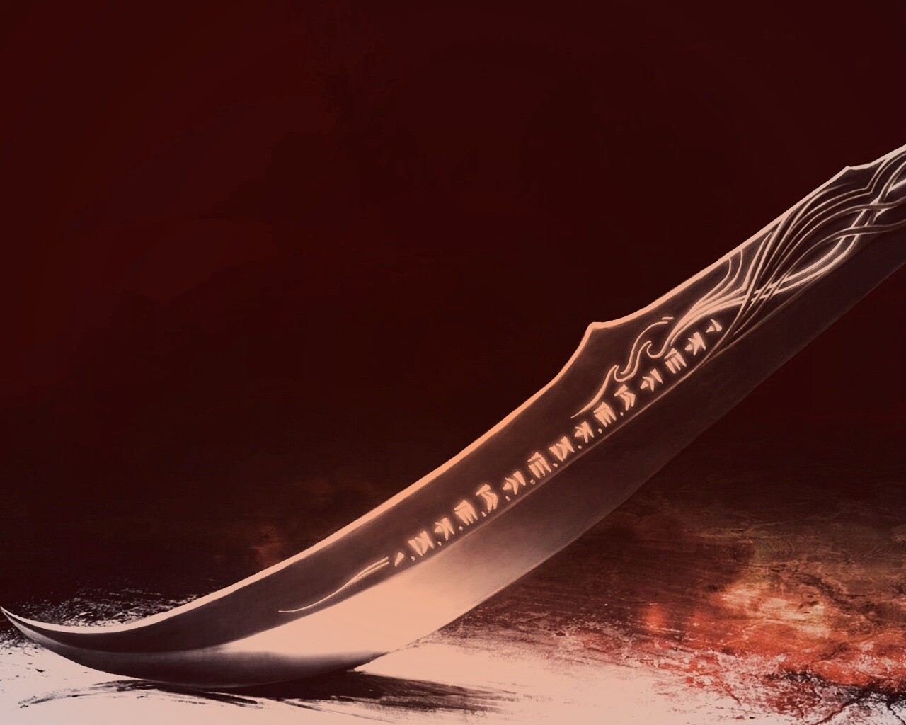 Клинок с магическими рунами обои