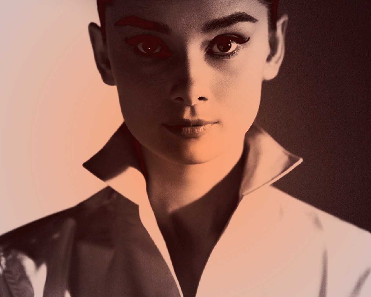 Одри Хепберн в grayscale обои