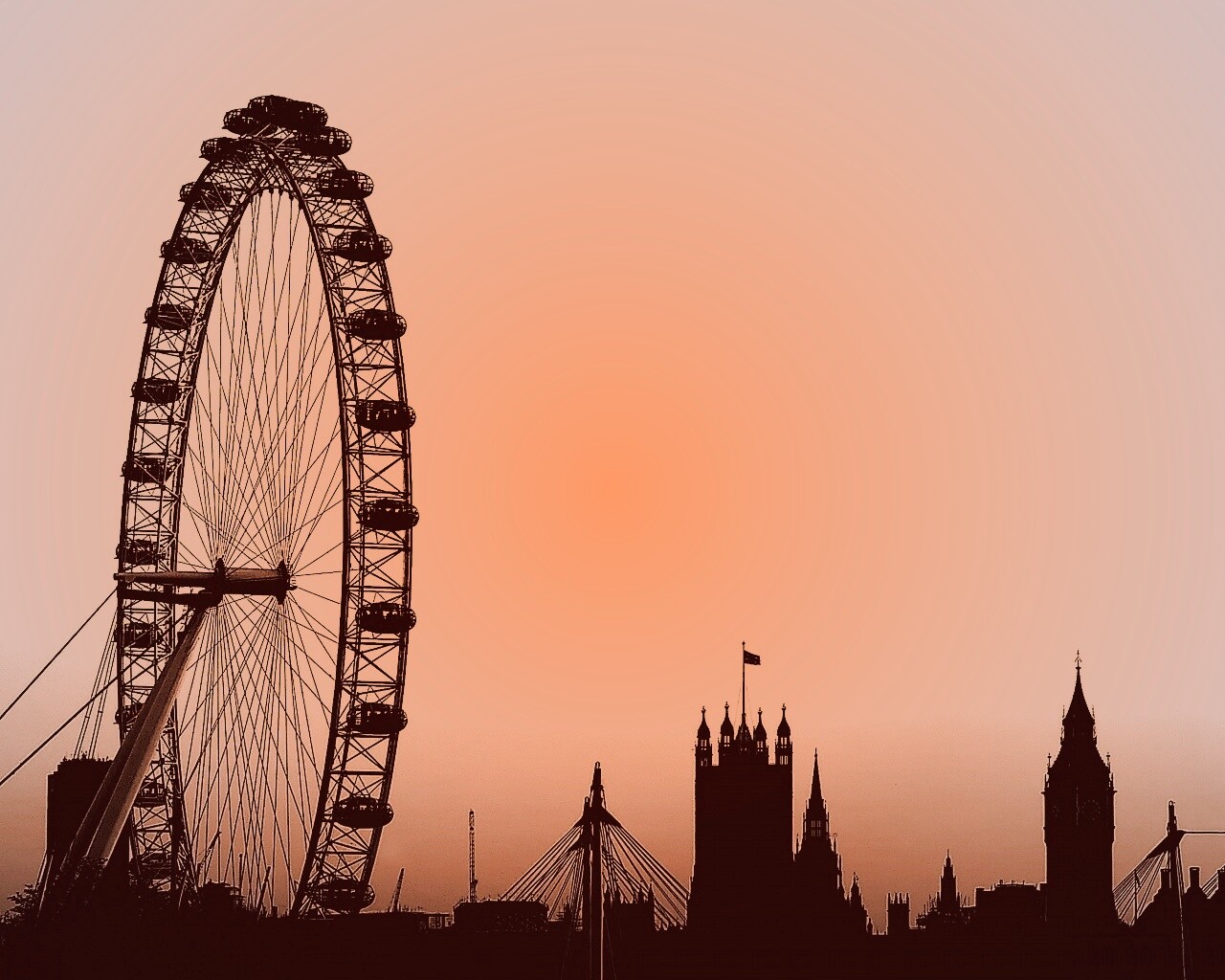 Силуэт Лондона обои