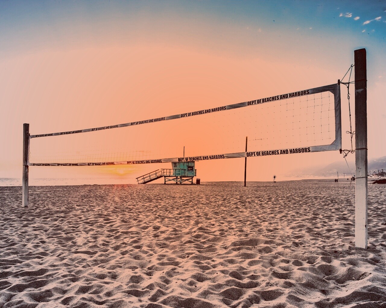 Сетка для волейбола на пляже обои