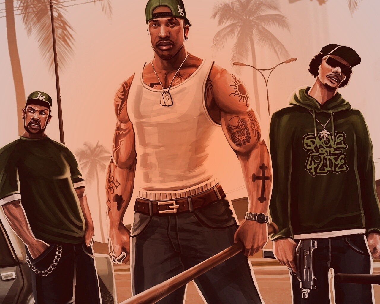 Герои с Грув стрит обои