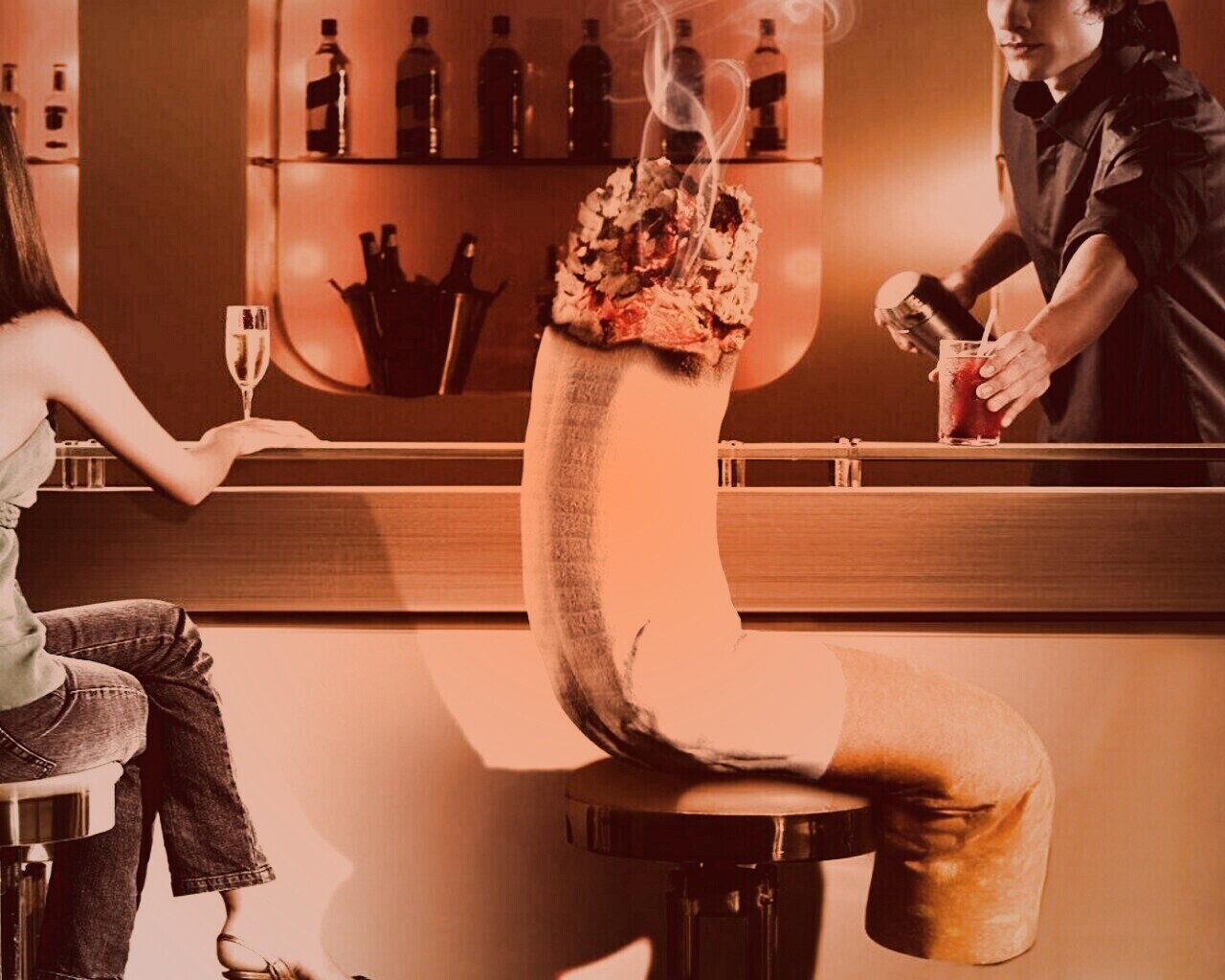 Сигарета в баре обои