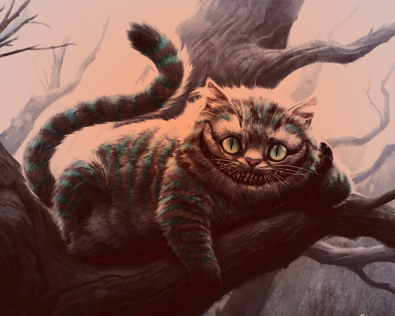 Чеширский кот обои