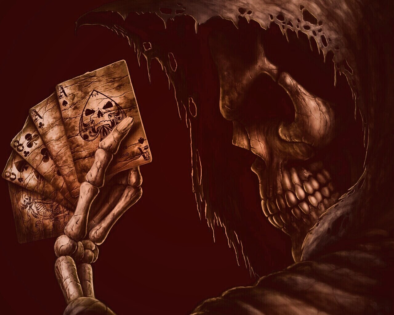Смерть с картами обои