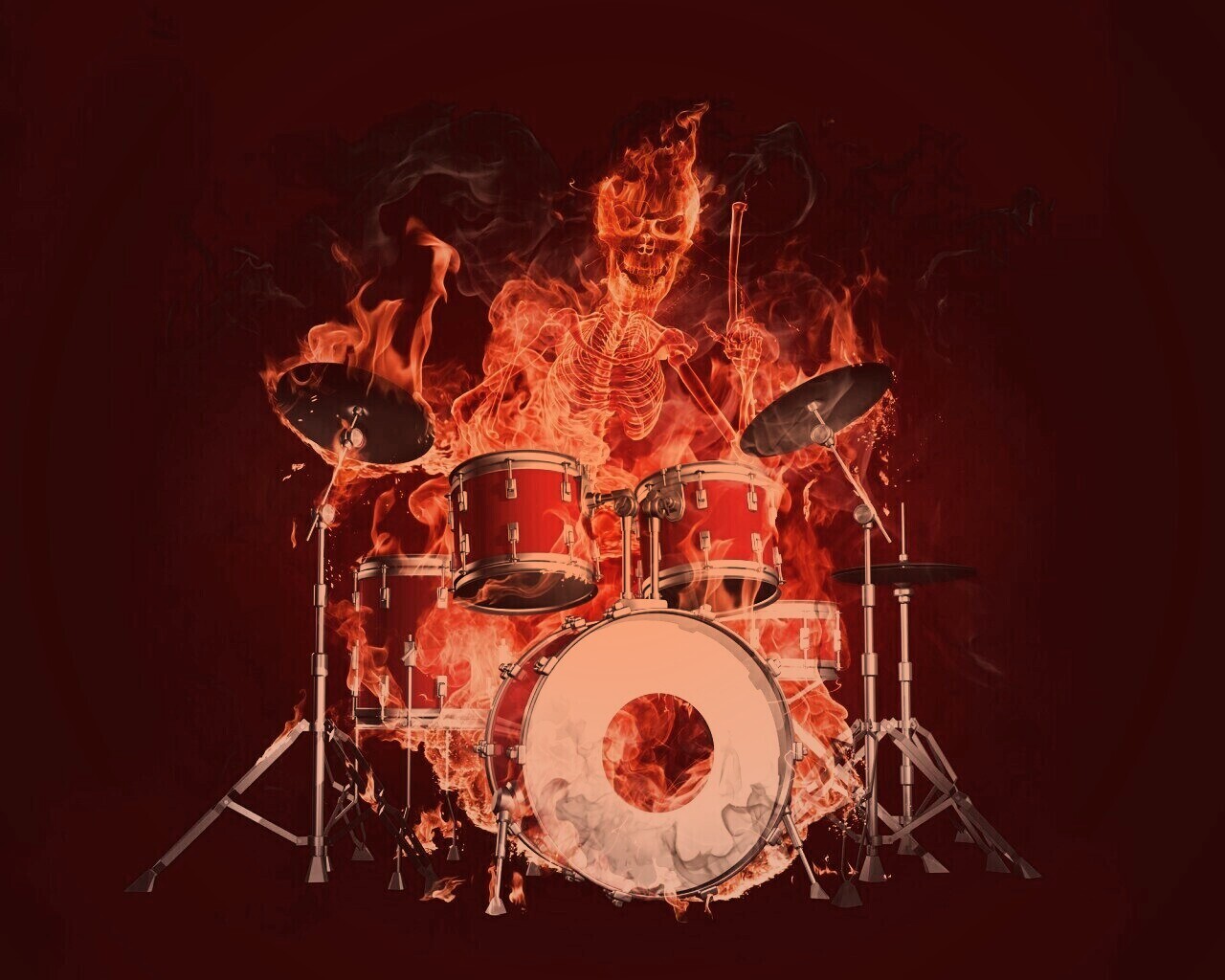 Огненный барабанщик обои