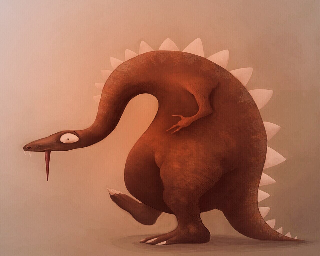 Рисованый динозавр обои